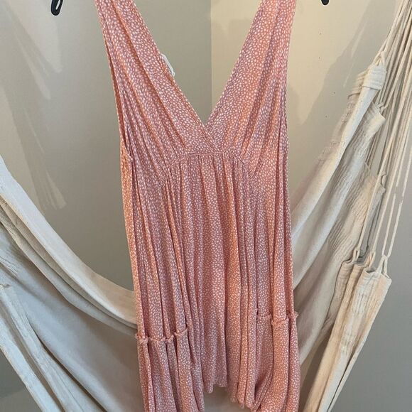 Millibon boutique Peach Polka Dot Sleeveless Dress - Picture 2 of 3